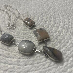 Beautiful DENDRITE OPAL Handmade Sterling 925 Necklace 18" #885D